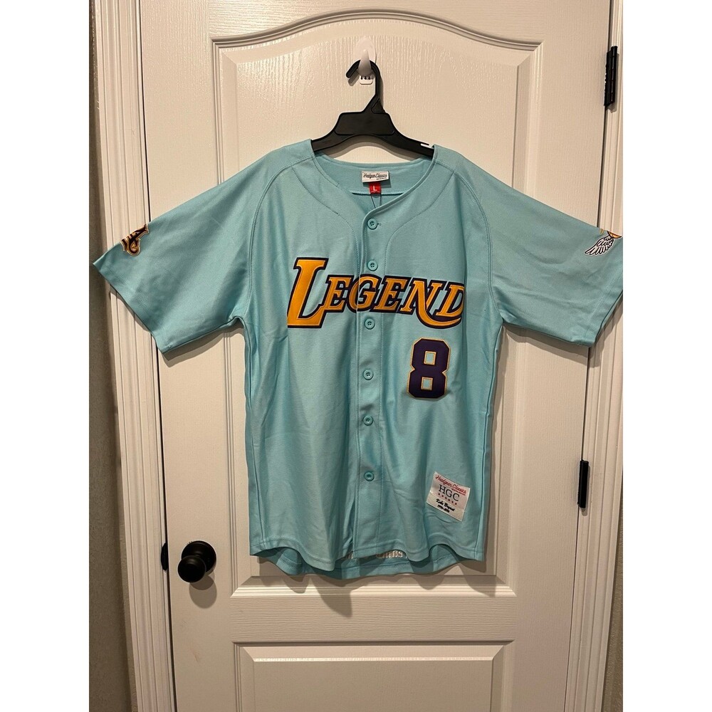 Kobe Bryant Button Jersey #24 Teal Headgear Classics L NWT Lakers Tribute